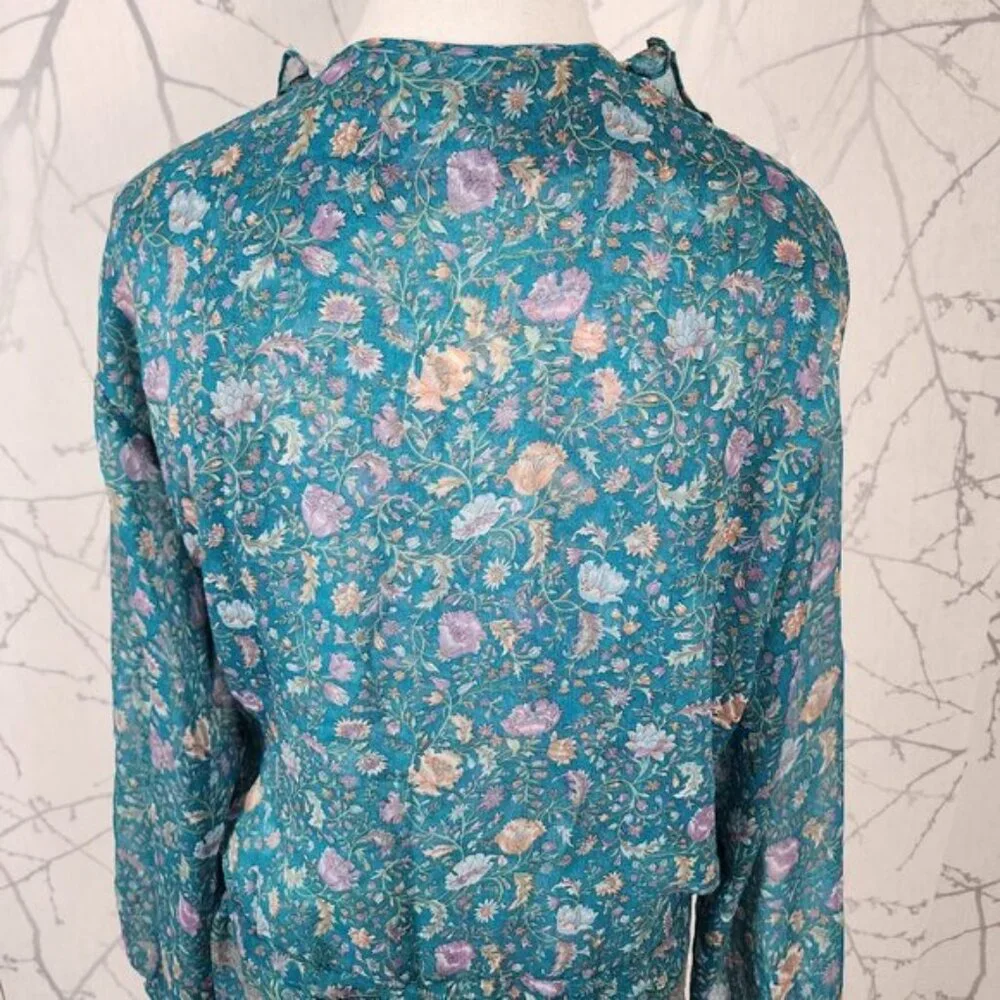 Zadig & Voltaire Floral Print Chiffon Beaded Dropwaist Rima Dress - Picture 9 of 12